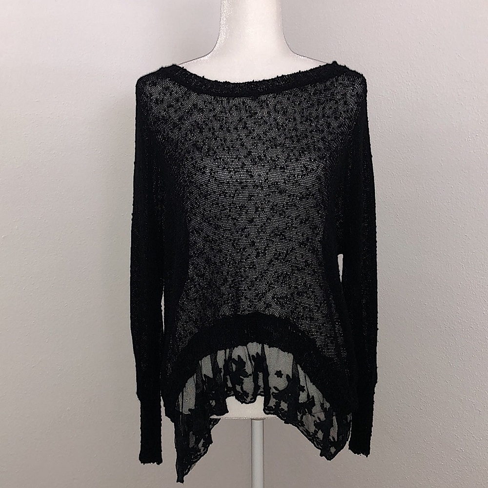 Millau LF stores lace trim lightweight sweater